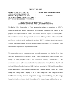 Order Adopting an Amendment to 25.478 as Approved at the June 7, 2006 Open Meeting