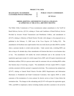 Order Adopting Amendments to 25.214 and 25.474 as Approved at the June 2, 2009 Open Meeting