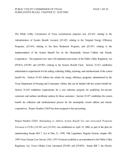 Proposed New System Benefit Fund Rules as Published in the Texas Register on September 15, 2000