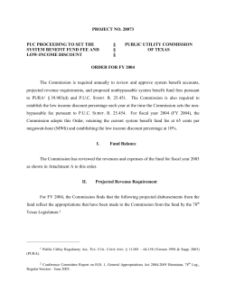 Order for FY 2004