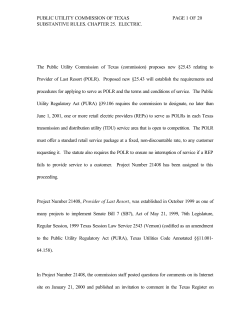 Proposed New 25.43 as Published in the Texas Register on July 14, 2000