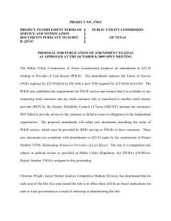 Proposal for Publication of Amendment to 25.43 as Approved at the October 8, 2009 Open Meeting