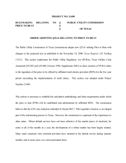 Order Adopting New 25.41 as Approved at the February 22, 2001 Open Meeting and Published in the Texas Register on April 6, 2001