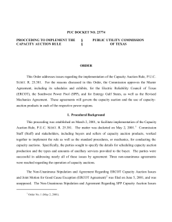Order - Proceeding to Implement the Capacity Auction Rule