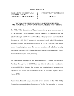 Proposed Amendments to 25.362 and new 25.363, as Published in the Texas Register on August 8, 2003