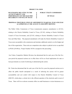 Proposal for Publication of Amendments to 25.361, 25.362, 25.363 as Approved at the August 19, 2010 Open Meeting