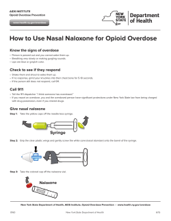 How to Use Nasal Naloxone - Fact Sheet