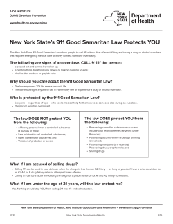 NYS's 911 Good Samaritan Law Fact Sheet