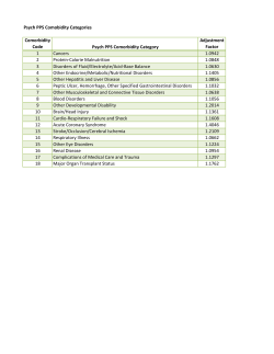 Psychiatric Comorbidities (category and definitions) and Mental Retardation diagnosis codes
