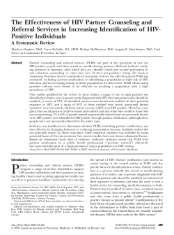 The Effectiveness of HIV Partner Counseling and Referral Services in Increasing Identification of HIV-Positive Individuals: A Systematic Review