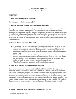 HCV Testing Law Frequently Asked Questions