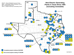 New Electric Generating Plants in Texas