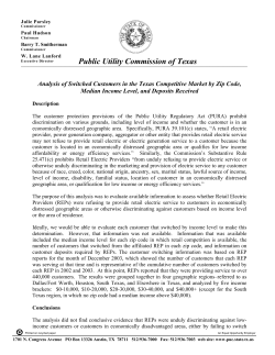 Analysis of Residential Customer Switching by ZIP Code