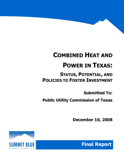 Combined Heat and Power in Texas