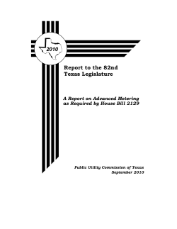 Commission Report to the Legislature on Advanced Metering