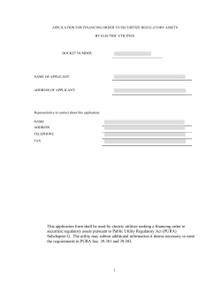 SSC of Investor Owned Utilities Application Form