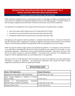 Retail Electric Provider Certification - Application and Amendment Form - Instructions