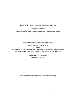 Non-IOU TCOS Rate Filing Package Instructions