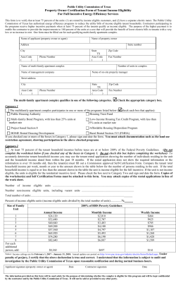 Property Owner Certification Form of Tenant Income Eligibility