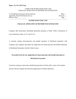 Distributed Generation Tariff Form