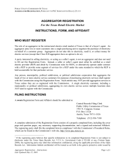 Aggregator Registration Form and Instructions