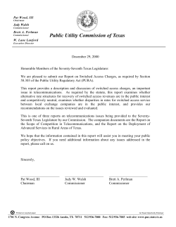 Intrastate Switched Access Charges