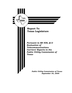 Evaluation of Telecommunications Carriers' Reports to the PUCT