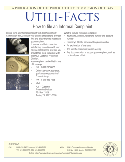 How to File an Informal Complaint