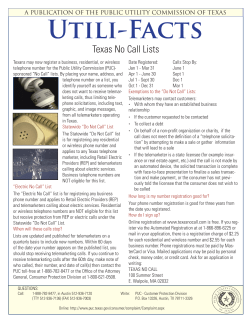 Texas No Call Lists
