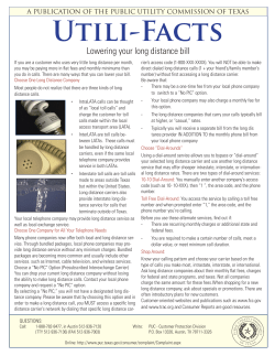 Lowering Your Long Distance Bill