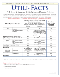 PUC Jurisdiction over Utility Rates and Service Policies
