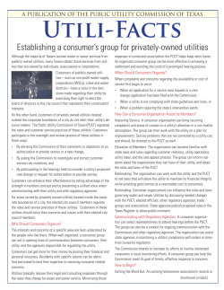 Establishing a consumer s group for privately-owned utilities