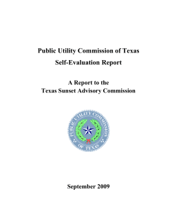 2009 PUC Self-Evaluation Report to Sunset Advisory Commission