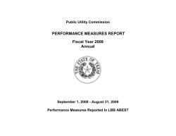 FY 2009 Performance Measures Report - Annual