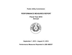 FY 2014 Performance Measures Report - Annual