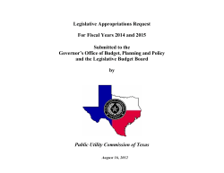 Legislative Appropriations Request, 2014-2015
