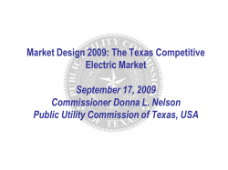 Market Design - September 17, 2009