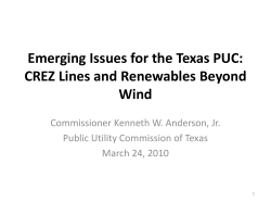CREZ Lines and Renewables Beyond Wind - March 24, 2010