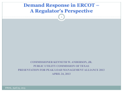 Peak Load Management Alliance - April 24, 2013