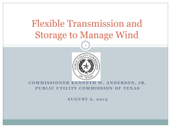 EPRI Presentation - Flexible Transmission and Storage to Manage Wind, August 6, 2013