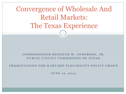 Harvard Electricity Policy Group Presentation - Are Wholesale and Retail Electricity Markets Becoming Part of the Same Whole? - June 12, 2014