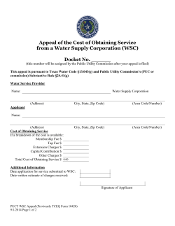 Appeal of the Cost of Obtaining Service from a Water Supply Corporation