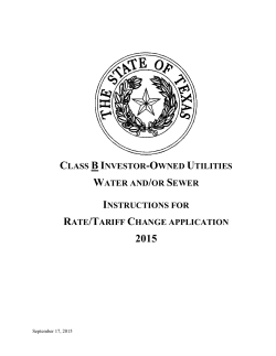 Class B Water/Sewer Utility Rate Change Instructions