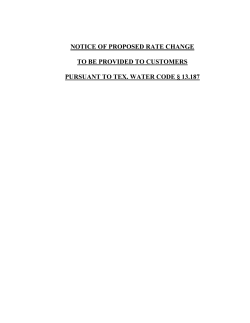Class A Notice for Water/Sewer Utility Rate Filing Package