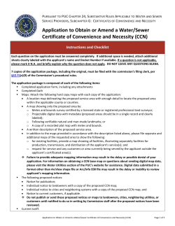 Certificate of Convenience and Necessity Application Instructions
