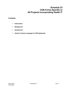 schedule 23 CON Forms Specific to All Projects Incorporating Health IT