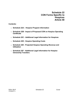 schedule 22 Article 40 - Hospices