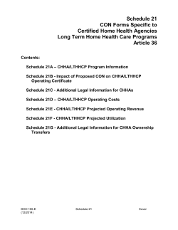schedule 21 Certified Home Health Agencies