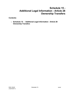 schedule 15 Additional Legal Information Ownership Transfers Article 28