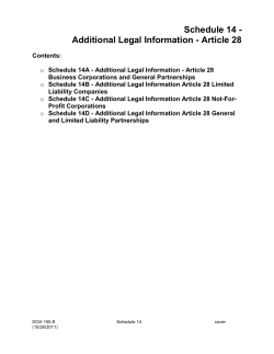 schedule 14 Additional Legal Information Article 28 -